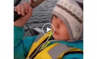 The first fishing in the life of a child