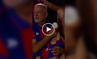 Футбольный болельщик слишком увлекся игрой