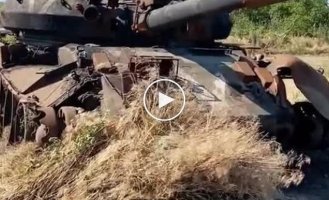 Destroyed Russian tanks T-62M, T-90A and infantry fighting vehicles in the Kherson region