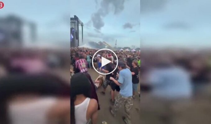 A festivalgoer was hit in the head with a container