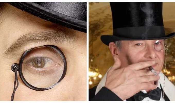 A clever accessory: how the monocle managed to maintain its position even after the appearance of glasses (7 photos)