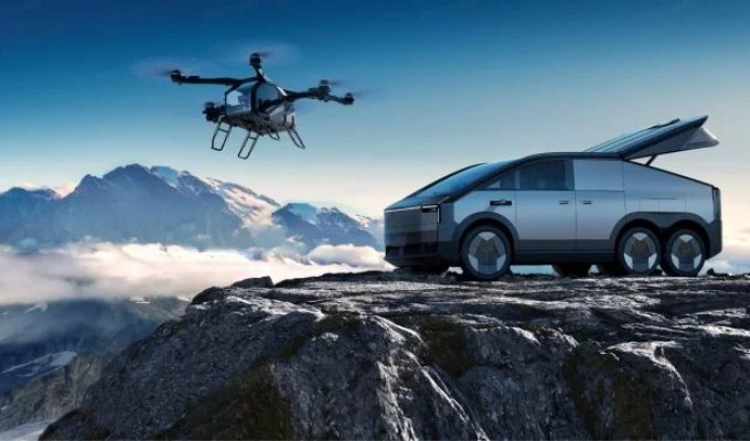 Минивэн от Xpeng, который очень похож на Cybertruck (2 фото + видео)