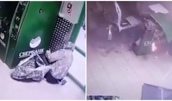 В Свердловской области мужики взорвали банкомат Сбербанка в "Пятёрочке" и разбогатели на миллион (2 фото + 1 видео)