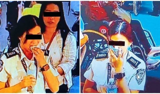 Сотрудница аэропорта Манилы украла у пассажира деньги и съела их (3 фото)