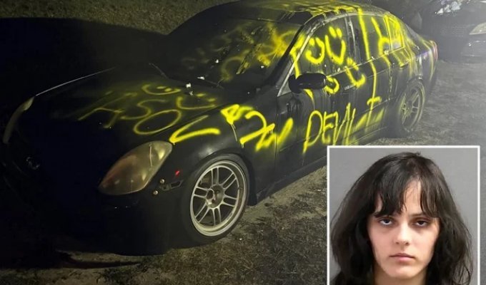 Unsuccessful revenge: a girl disfigured her ex’s “car”, and then realized her mistake with horror (2 photos + 1 video)