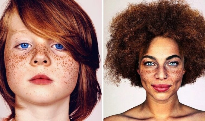 The photographer takes portraits of people with freckles, proving that this feature is a highlight, not a flaw (18 photos)