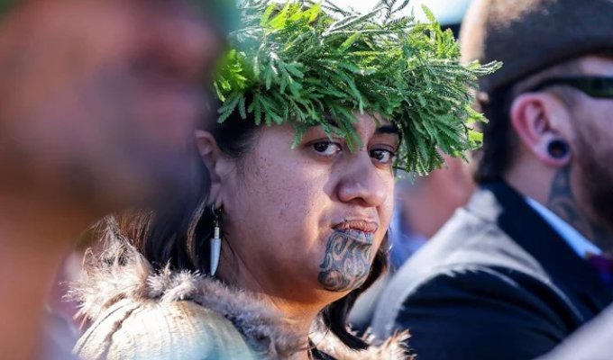 New Zealand's New Queen with Face Tattoo Has Ascended to the Throne (4 photos + 1 video)