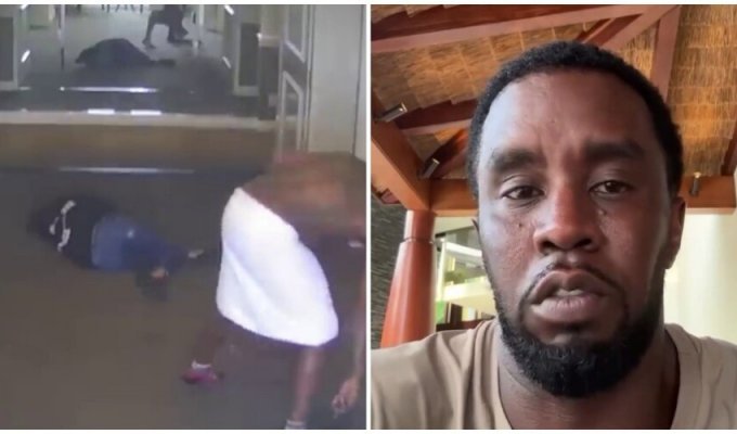 P.Diddy apologized after video surfaced of him beating his lover (2 photos + 5 videos)