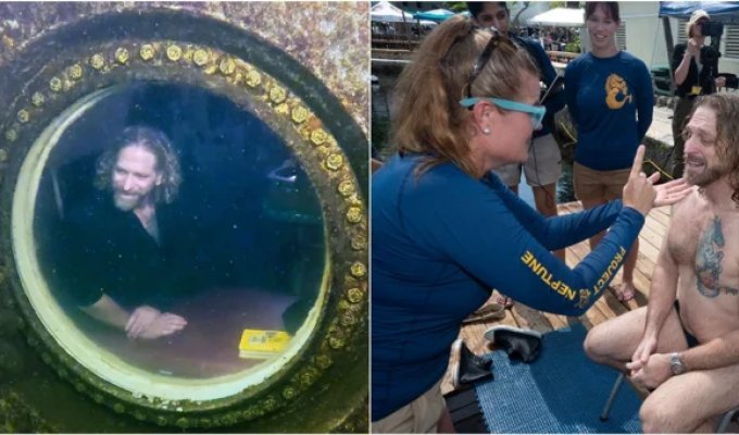 Эксперимент под водой: 100 дней жизни на глубине (4 фото + 1 видео)