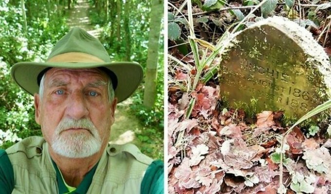 Британец нашёл в лесу 130-летнюю могилу (6 фото)