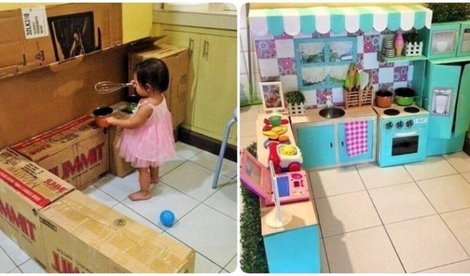 Отец своими руками воплотил мечту дочери, сделав детский кухонный гарнитур (7 фото)