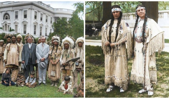 Фото коренных американцев 1920-х годов в цвете (13 фото)