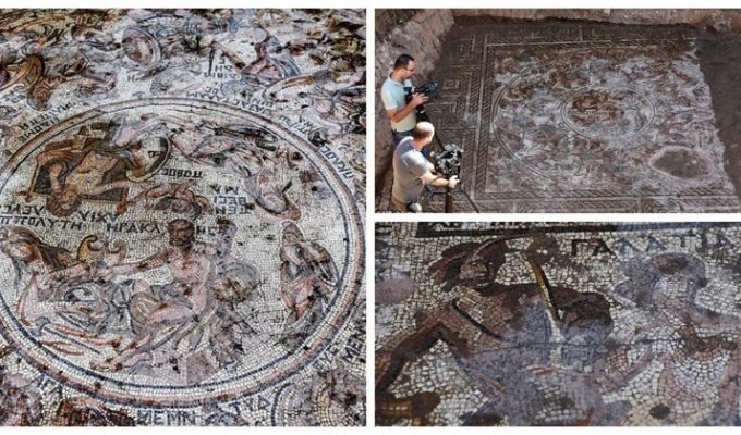 В Сирии найдена редчайшая мозаика с изображением сцен Троянской войны (12 фото)
