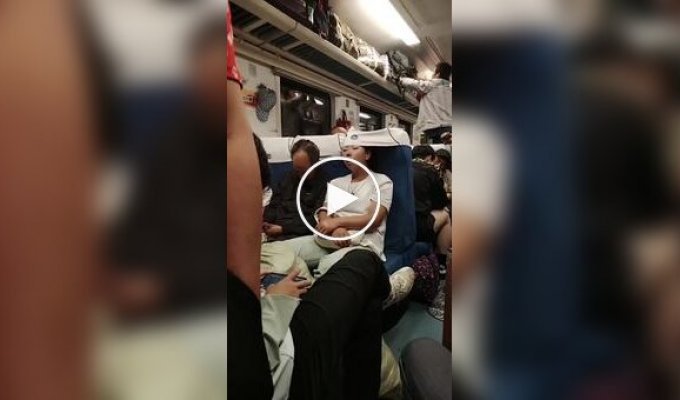 Girl figured out how not to shake your head while sleeping on a trip