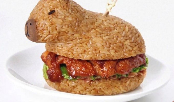 In China, they came up with unusual hamburgers in the shape of capybaras (4 photos)