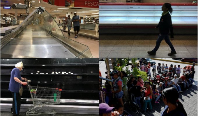 Пустые полки в супермаркетах Венесуэлы (25 фото)