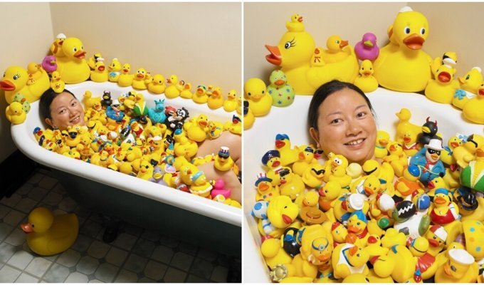 A woman collected a record collection of rubber ducks in her house (5 photos)
