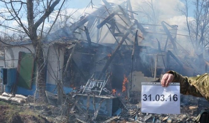 Пророссийские террористы обстреляли мирных жителей Донбасса в поселке Зайцево (5 фото)