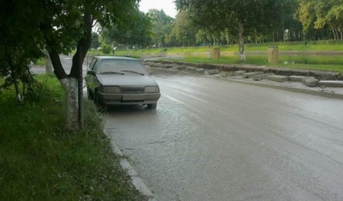 Ремонт дороги в Санкт-Петербурге (3 фотографии)