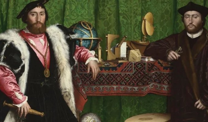 The mysteries of Holbein's "Ambassadors" (3 photos)