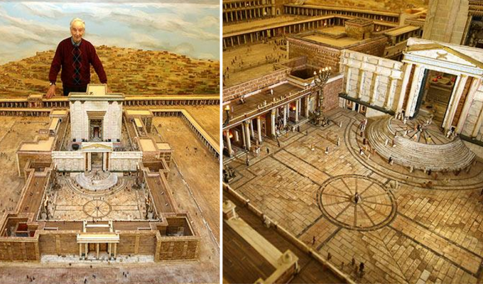 Retiree Spent 30 Years Building Huge Model of Herod's Biblical Temple (11 Photos)