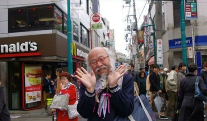 Дедушка-школьница из Японии (6 фото)