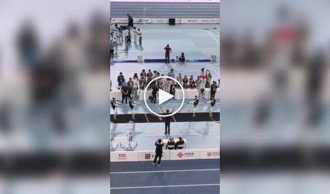 In China, robots staged a tug-of-war competition