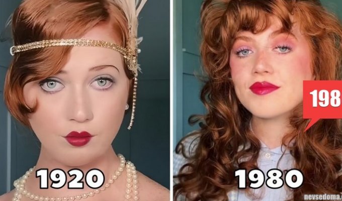 From glamor to innocent simplicity: the girl showed how fashion for women's hairstyles has changed in 100 years (12 photos)