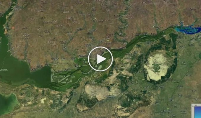 Моделирование затопления территорий после разрушения Новокаховской ГЭС
