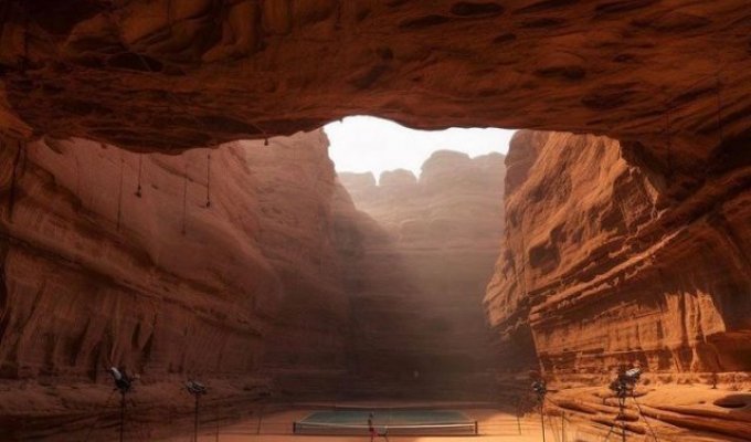 В Саудовской Аравии представили проект корта в каменной породе (8 фото)