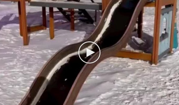 Fun on the children's slide