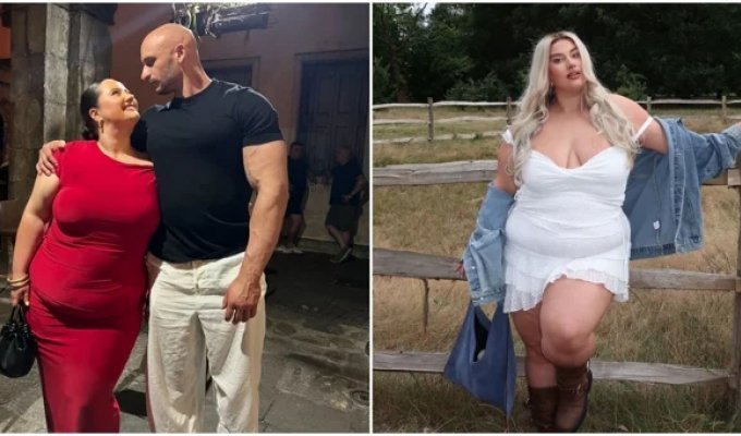 Why are they together, she's fat!: social networks do not understand how a jock chose a size XXXL girl for himself (7 photos)