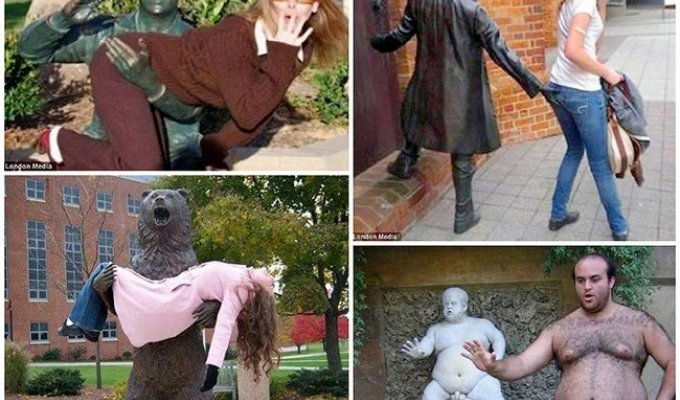 19 Hilarious Photos of People Getting Creative with Statues (20 Photos)