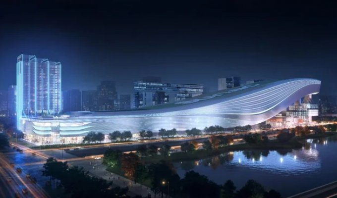 Крупнейший в мире крытый горнолыжный курорт в Китае (3 фото + 2 видео)