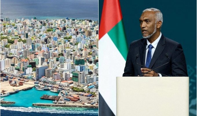 Президент Мальдив напомнил миру, что острова могут уйти под воду (3 фото + 1 видео)