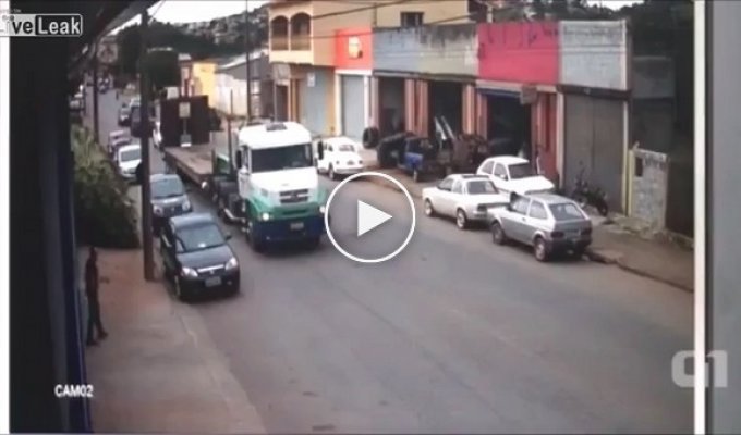 Страшная авария бразильского мотоциклиста (жесть)