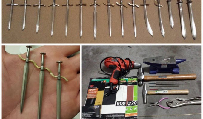 Пособие по изготовлению миниатюрных мечей из гвоздей (36 фото)