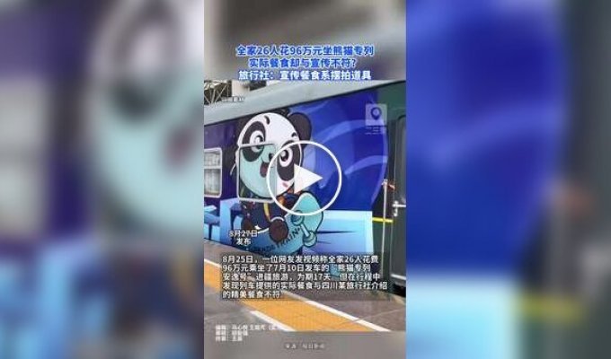 Китайская семья потратила большую сумму денег на роскошный поезд в стиле панды и осталась разочарована