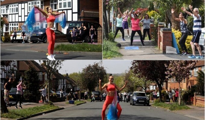 Фитнес-тренер провела занятия для всей улицы в Лондоне (26 фото)