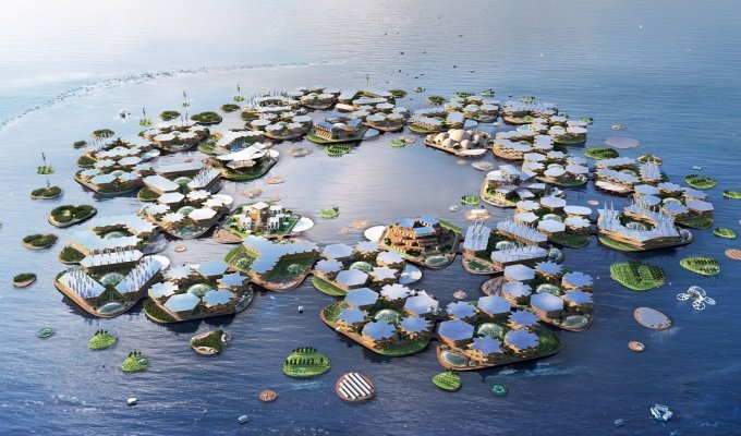 В Южной Корее построят первый в мире плавучий город (10 фото)