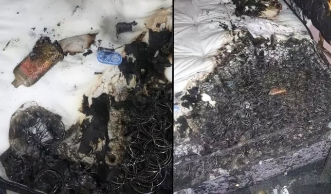 Exploded vape almost burned down the whole house (3 photos)