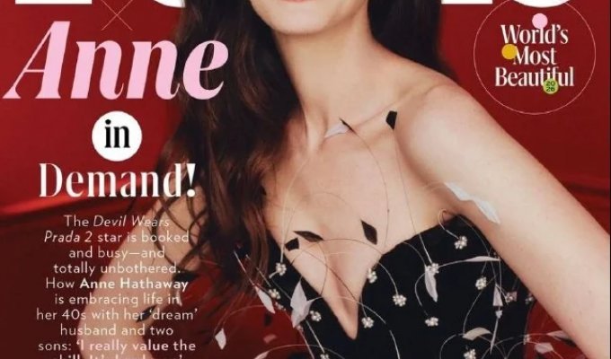 Anne Hathaway, "the most beautiful star in the world," according to People magazine, sparked discussion (4 photos)