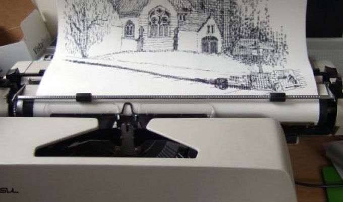 Рисунки с помощью печатной машинки (6 фото)