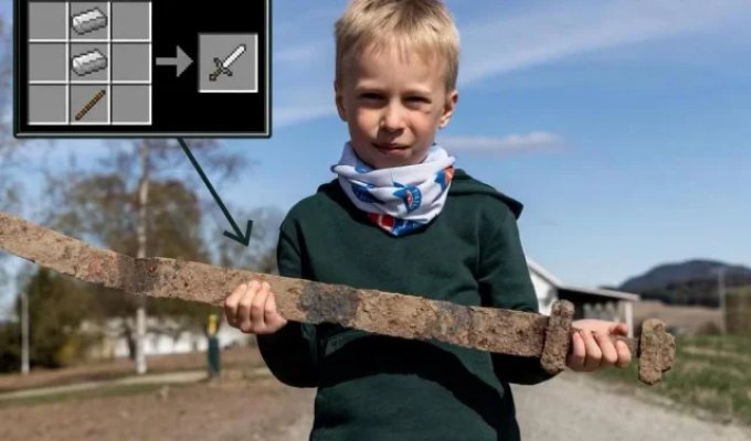 A seven-year-old boy in Norway accidentally discovered a Viking Age sword (2 photos)