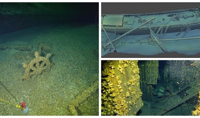In Lake Michigan found a sunken schooner in excellent condition (8 photos + 1 video)
