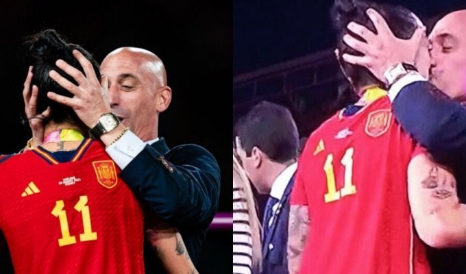 The head of Spanish football lost his job and became a defendant in a criminal case because of a kiss with an athlete (2 photos + 1 video)