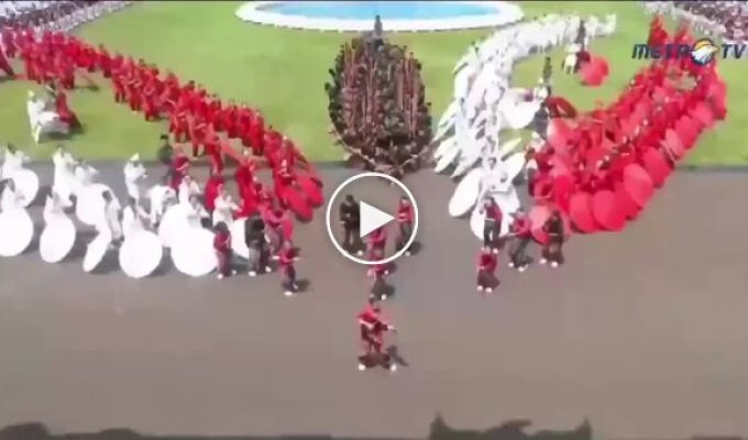 Мальчик-лодочник, прославившийся в сети, выступил на параде в честь 80-летия независимости Индонезии