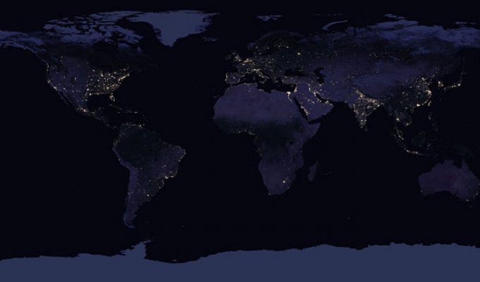 Спутниковые фото Земли в ночное время
