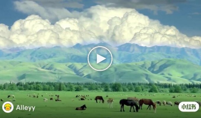 Национальный парк Nalati Grassland. Синьцзян-Уйгурский автономный район, Китай
