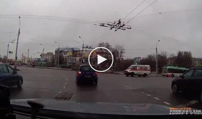 Авария с каретой скорой помощи. Минск